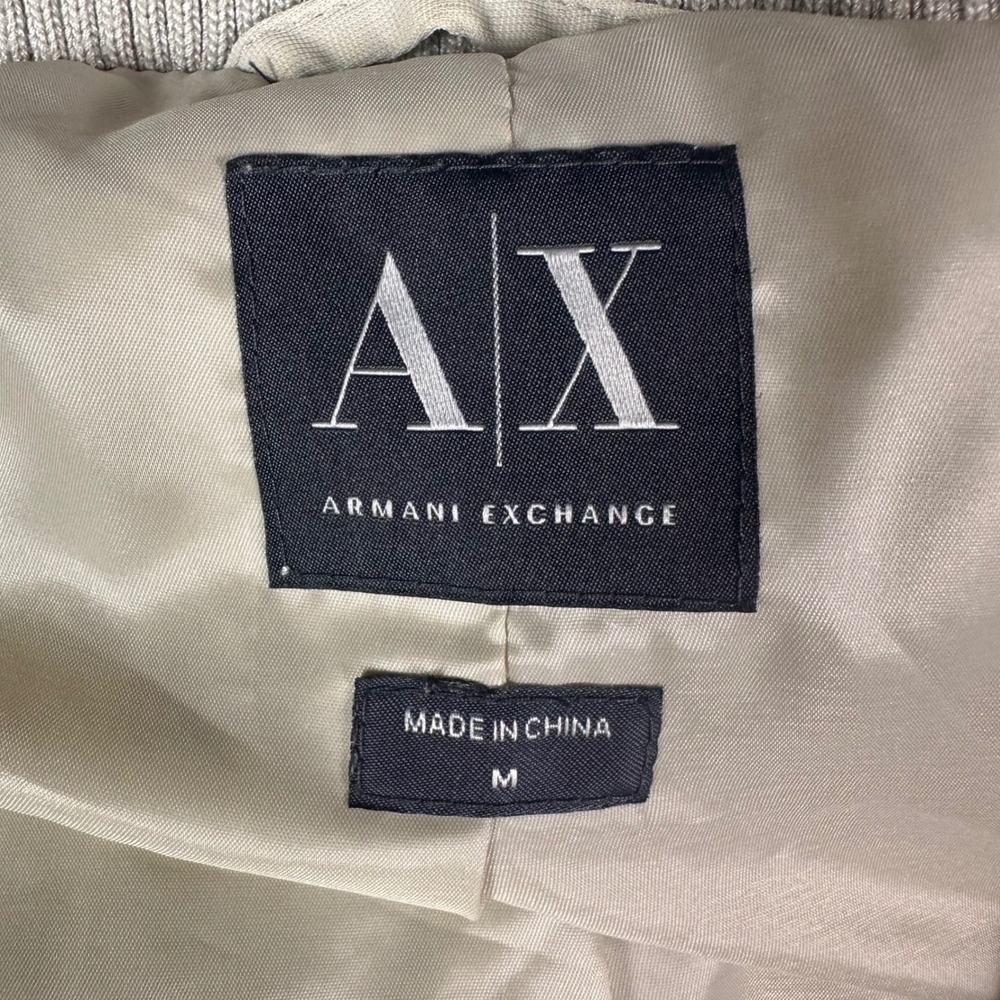 Armani Exchange Women Beige Utility Peplum Jacket Ribbed Mock Neck Size M - Picture 4 of 9
